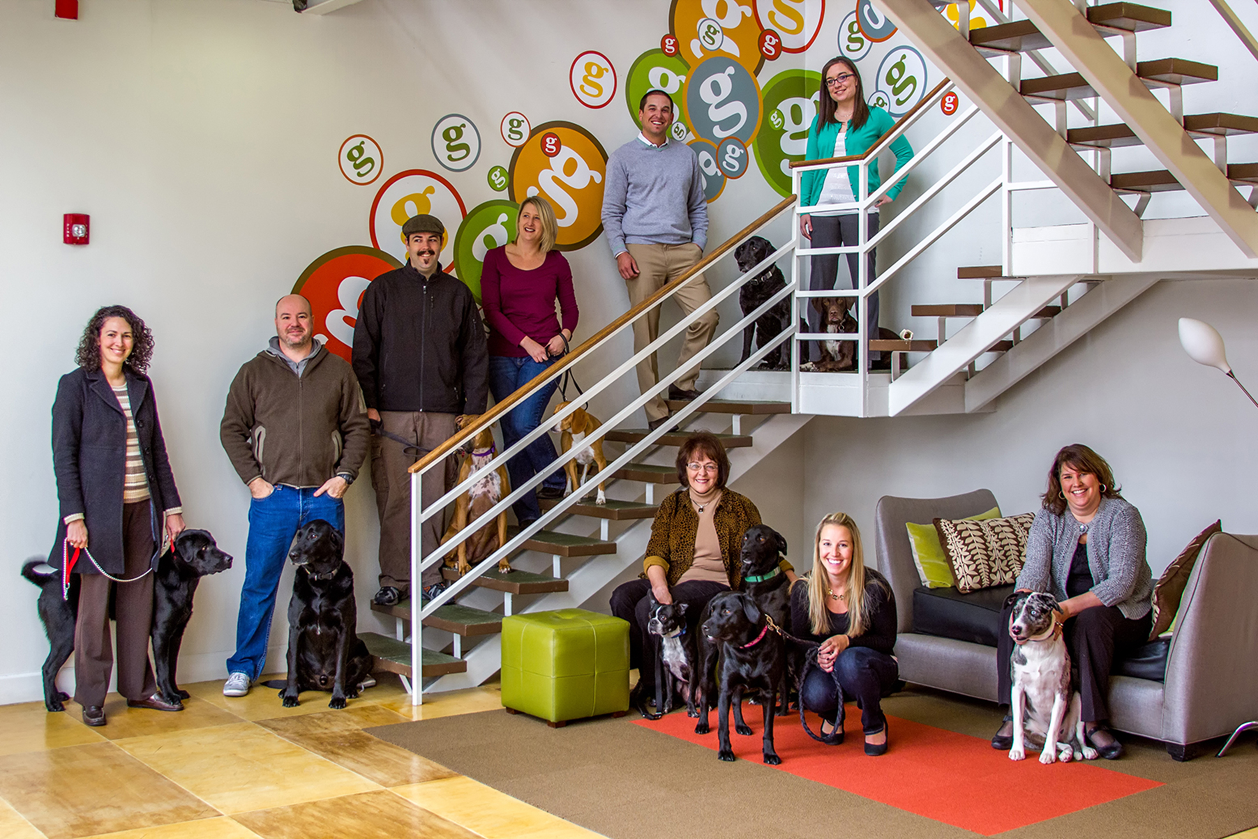 Previous Take Your Dog To Work Day participants, from The Glenn Group, Reno, NV