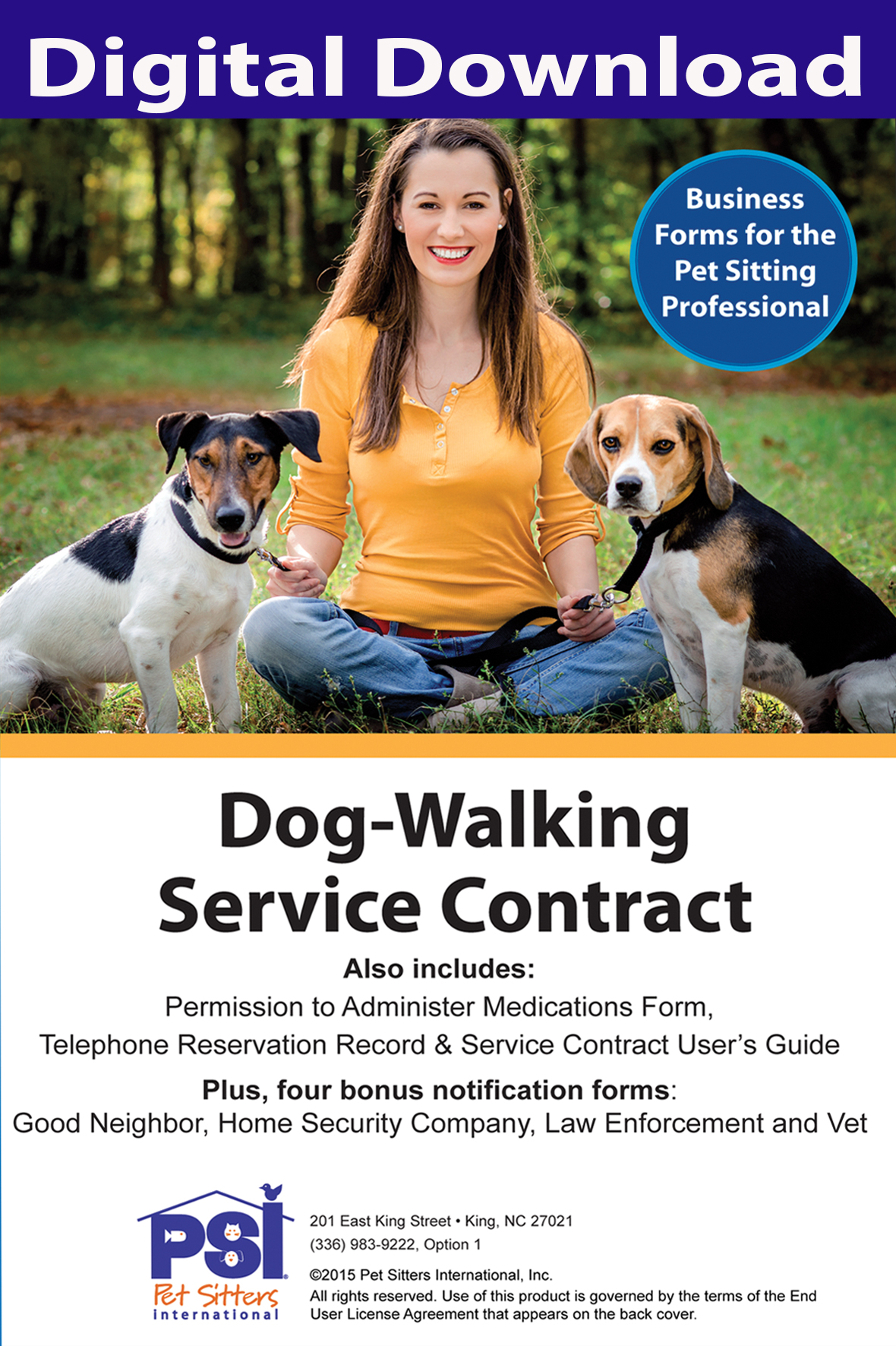 dog walking service contract digital version instant download dog walker contract