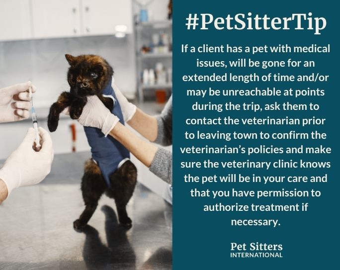 Veterinary release tip for pet sitters