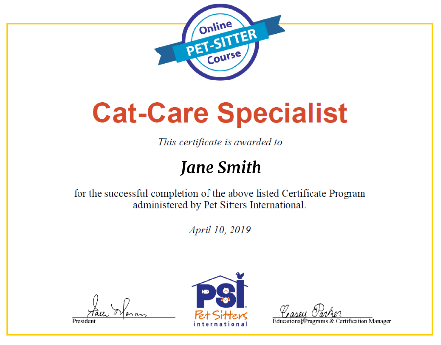 Cat Care For Professional Pet Sitters