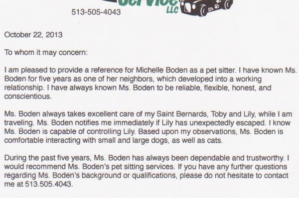 pet sitter letter of recommendation barca fontanacountryinn com pet sitter letter of recommendation