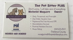 pet sitting business cards