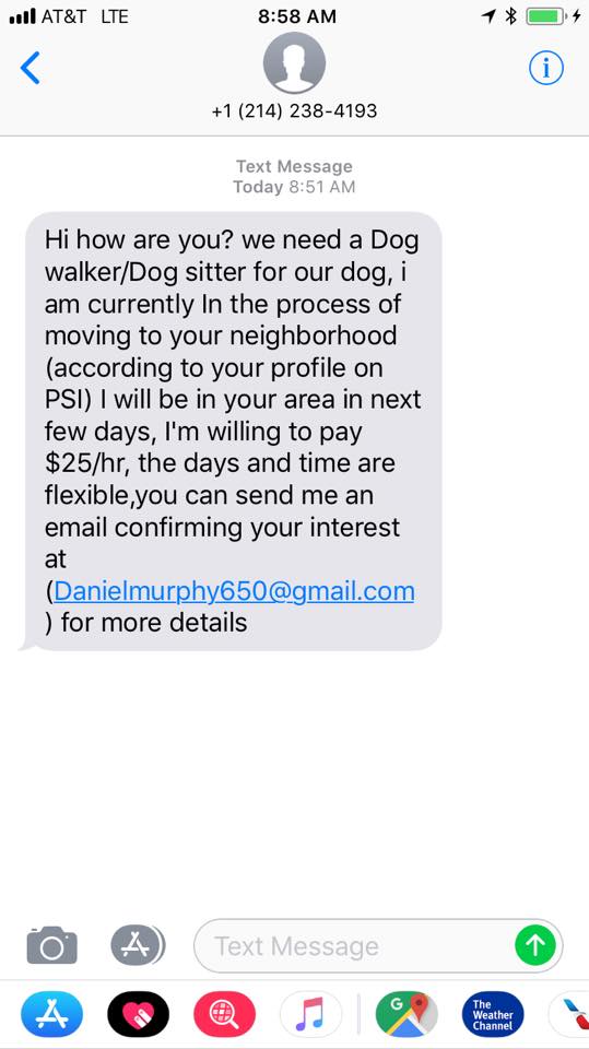 Pet Sitter E Mail Scams